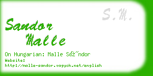 sandor malle business card